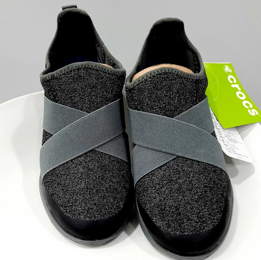 Crocs Swiftwater Cross Straps Pull-on Black Gray color #6